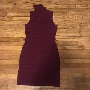 Aubergine Calvin Klein 50% wool and 50% acrylic dress